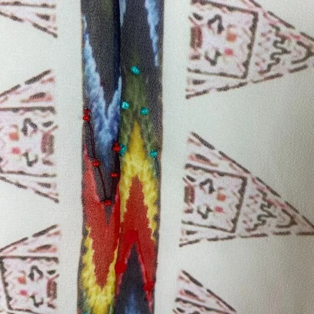 Vintage Collection Shark Tail Feather Tribal Print‎ Skirt Women's Small/ Medium - Picture 11 of 13